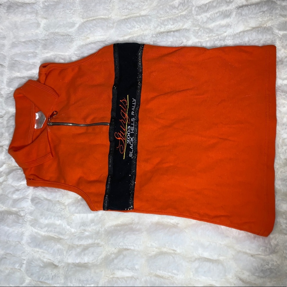 Orange tank top zip-up